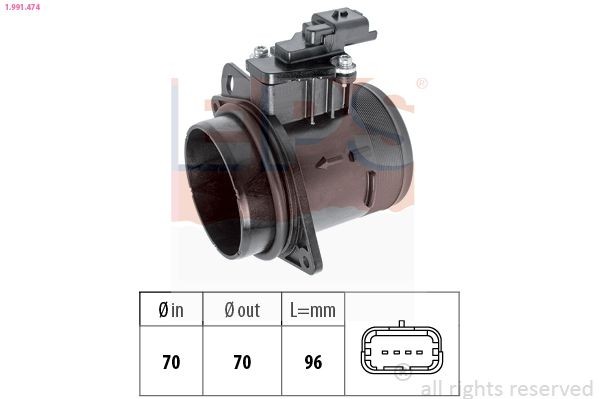 EPS Medidor de massa de ar 1.991.474 Medidor de massa de ar EPS Honda INSIGHT 1.991.474