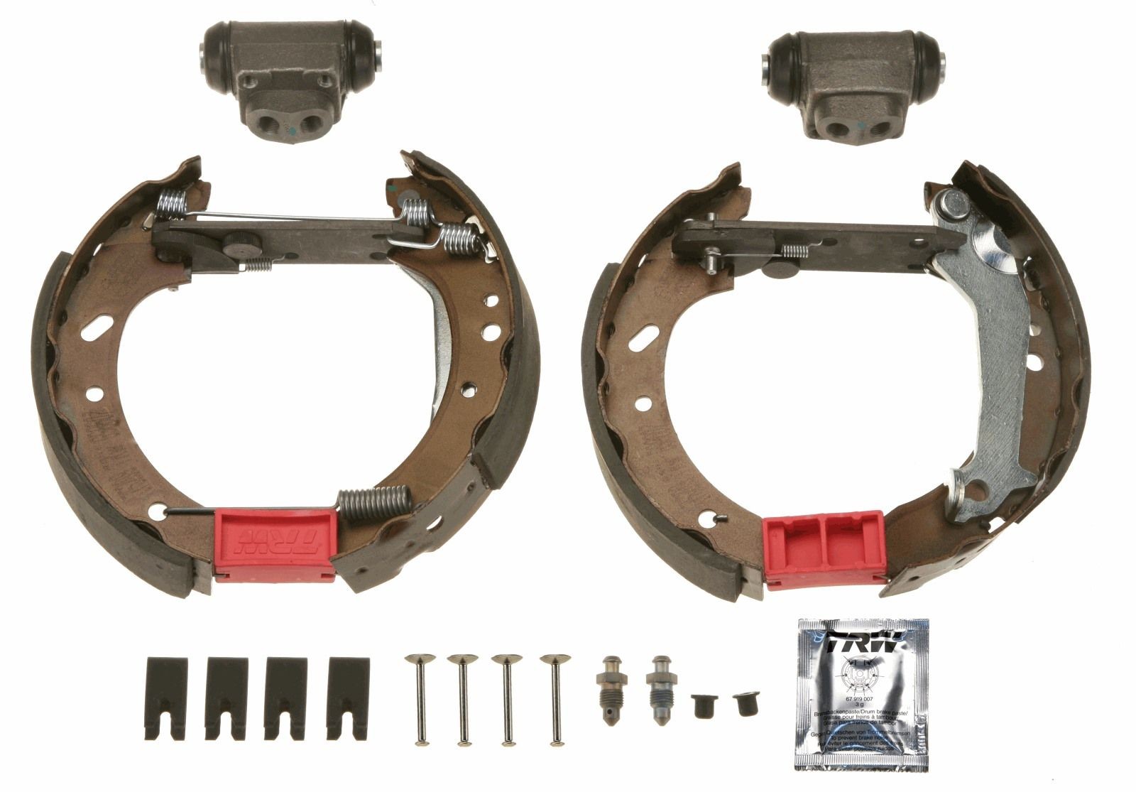 TRW Bremžu komplekts, Trumuļu bremzes GSK2630 TRW GSK2630 Bremžu komplekts, Trumuļu bremzes FORD Escort Mk5 Cabrio (ALL) 1.8 91 ZS 1993
