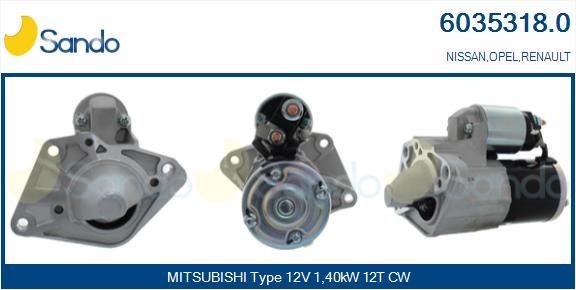 SANDO Starter 6035318.0 Startmotor SANDO MEGANE 6035318.0 billig