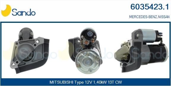 SANDO Starter 6035423.1 SANDO 6035423.1 Starter MERCEDES-BENZ B-Klass (W247) odav