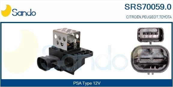 SANDO Formotstand, kjølevifte for el-motor SRS70059.0 SRS70059.0 Motstand varmeapparat PEUGEOT 107 SANDO