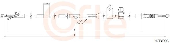 Câble de frein à main COFLE 92.1.TY003 COFLE 92.1.TY003 Câble de frein à main TOYOTA YARIS 2022