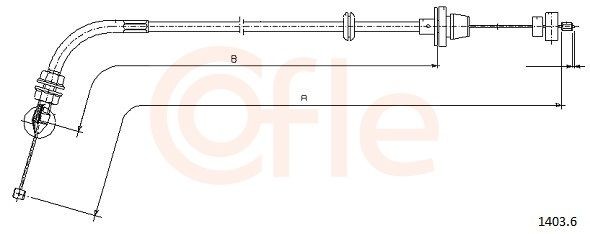 COFLE Gasswire 92.1403.6 COFLE 92.1403.6 Gasskabel Fiat Cinquecento 170 pris