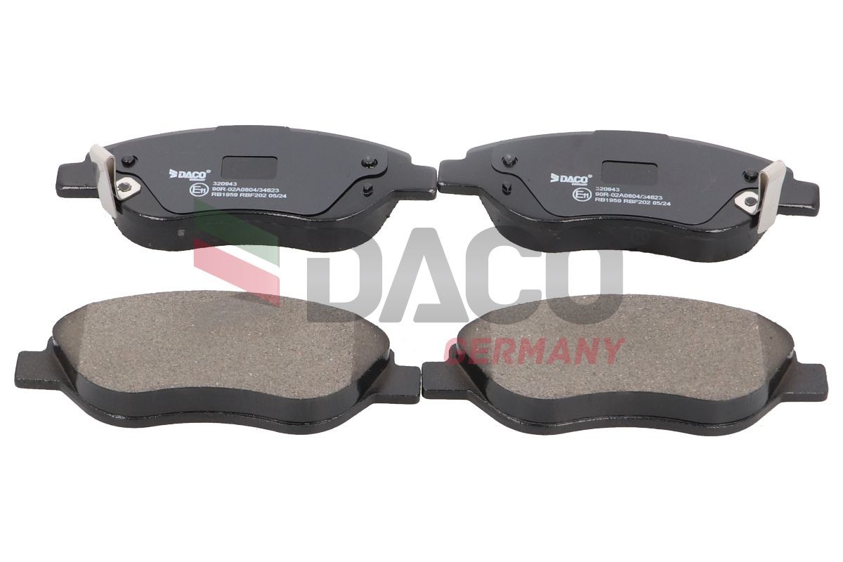 DACO Germany Pastilhas de travão 320943 320943 Pastilhas de travão FIAT SIENA DACO Germany