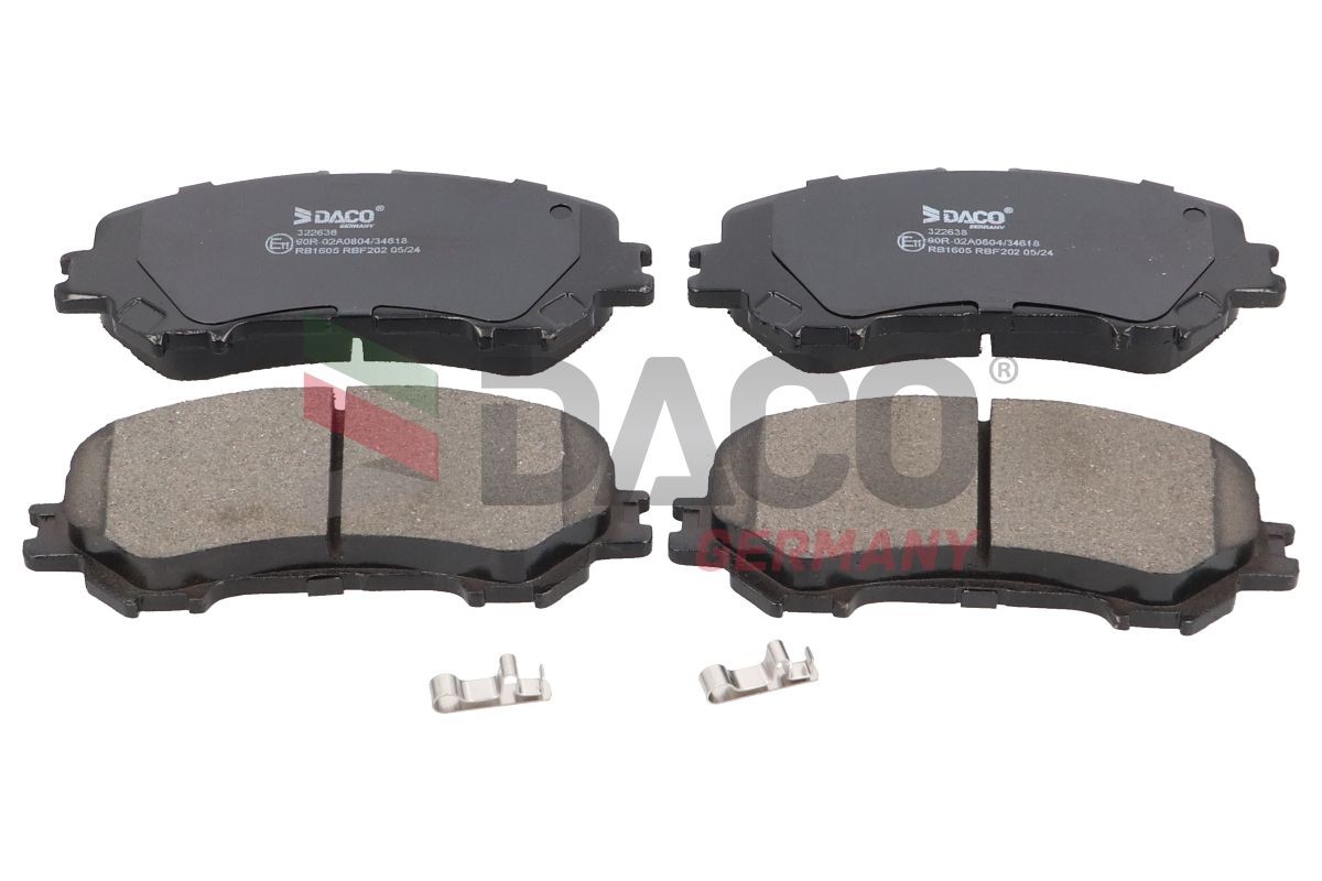 DACO Germany Τακάκια φρένων 322638 322638 Τακάκια φρένων NISSAN 350 Z DACO Germany