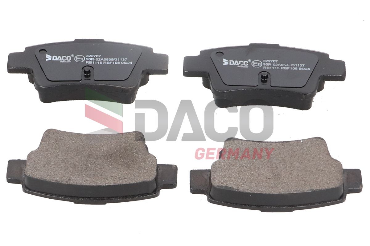 DACO Germany Remblokken 322707 Remblokken DACO Germany OPEL 322707