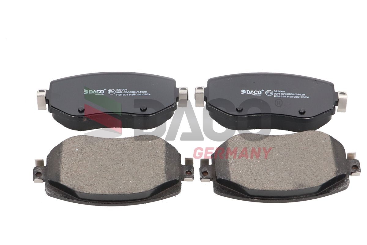 DACO Germany Τακάκια φρένων 323005 323005 DACO Germany Αγωνιστικά τακάκια Daewoo φθηνά