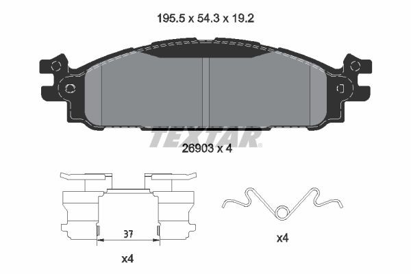Remblokken TEXTAR 2690301 TEXTAR 2690301 Remblok FORD USA TAURUS 2014
