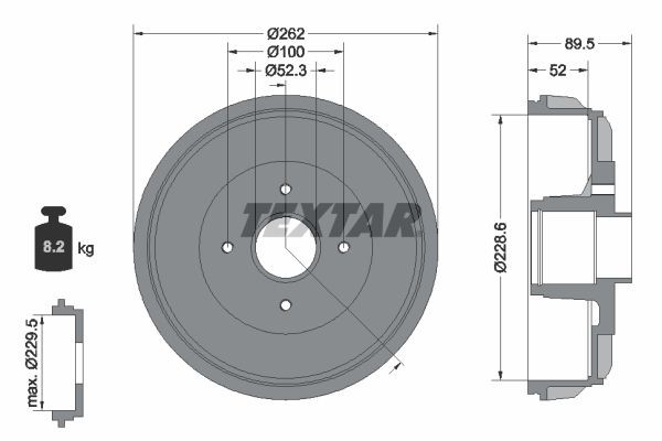 TEXTAR Bremsetrommel 94049700 Bremsetrommel Renault FW0/1_ 94049700 TEXTAR