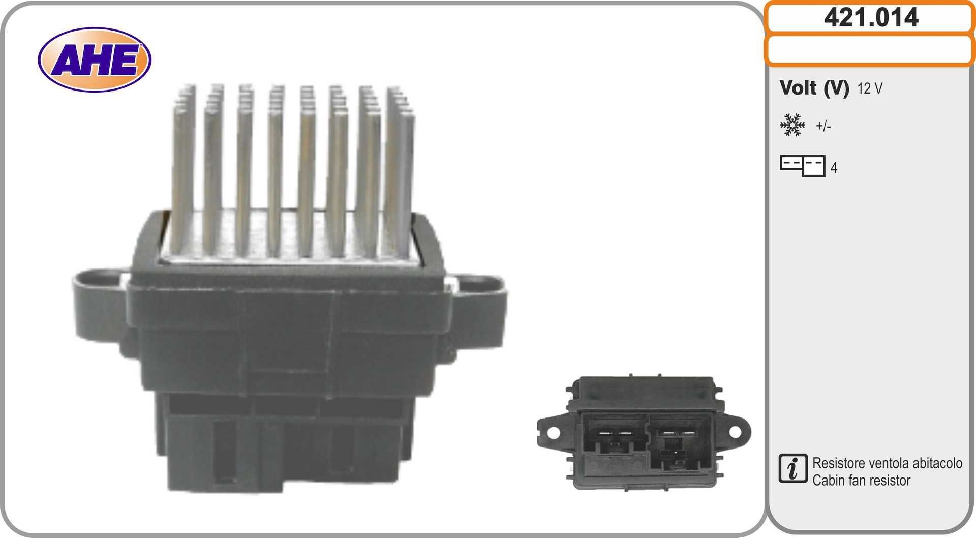 AHE Vorwiderstand, Elektromotor-Kühlerlüfter 421.014 Vorwiderstand, Lüftung AHE Volkswagen CRAFTER 421.014