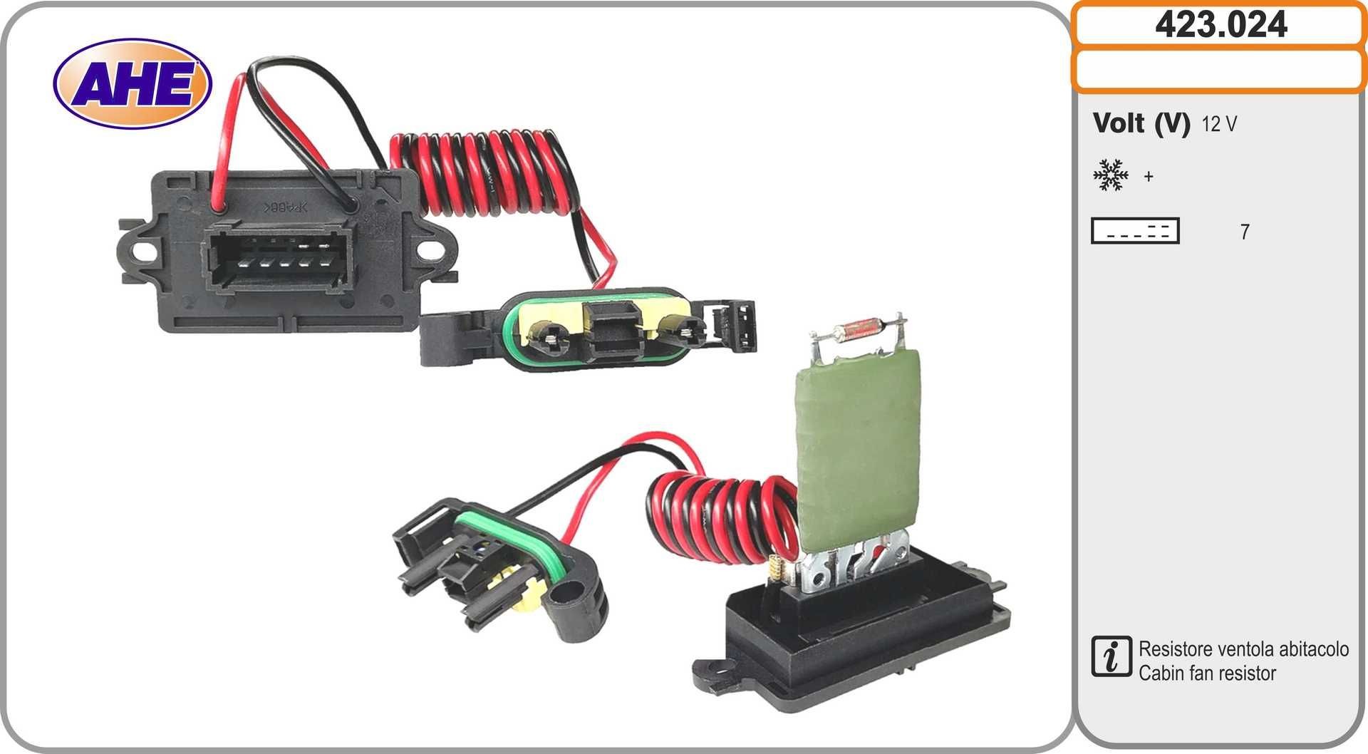 AHE Predradný odpor elektromotora ventilátoru 423.024 Odpor vnútorného ventilátora AHE FOCUS 423.024 lacné