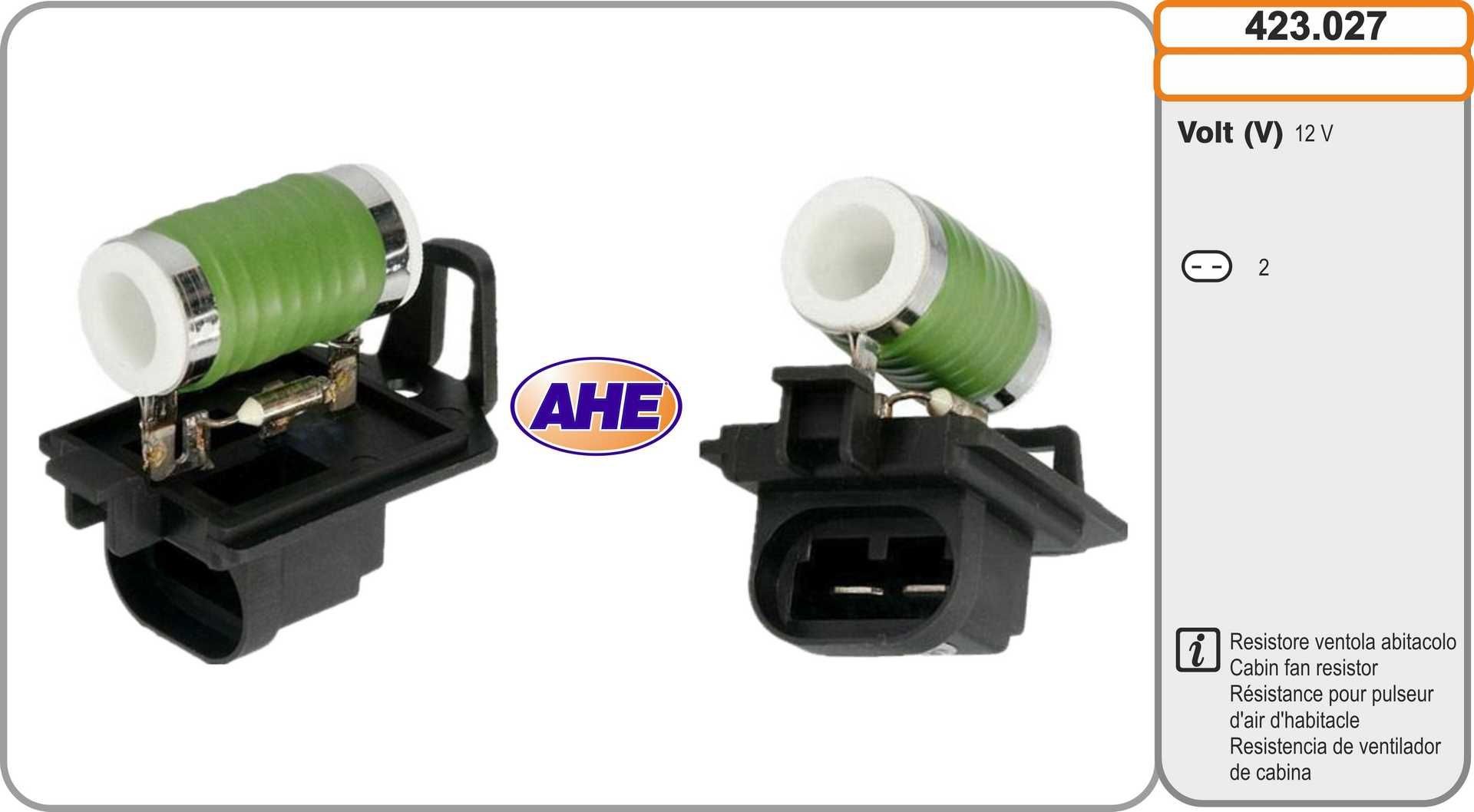 AHE Formotstand, kjølevifte for el-motor 423.027 Motstand kupevifte AHE CRAFTER 423.027 billige