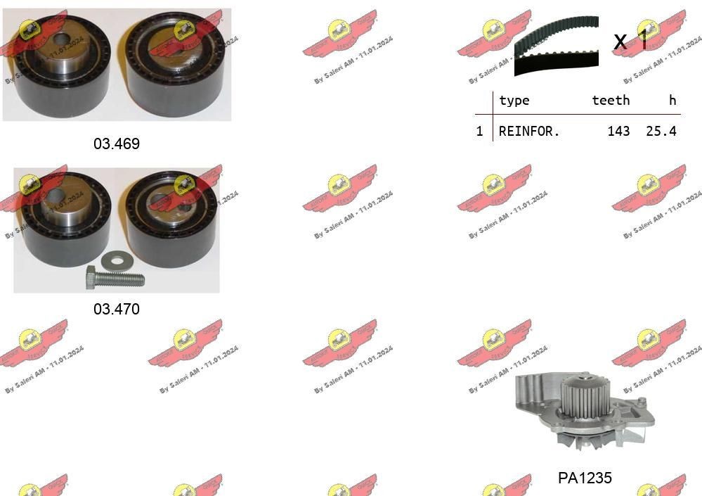 AUTOKIT Kit cinghia distribuzione, pompa acqua 04.5223PA 04.5223PA Kit cinghia di distribuzione e pompa acqua AUTOKIT OPEL VIVARO costo