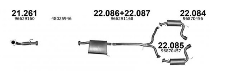 Πίσω σιλανσιέ IZAWIT 22.085 IZAWIT 22.085 Καζανάκι εξάτμισης CHEVROLET CAPTIVA 2016