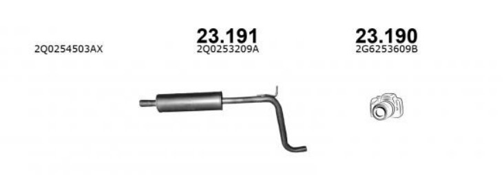 IZAWIT Front Silencer 23.191 IZAWIT 23.191 MERCEDES-BENZ C-Class front silencer replacement