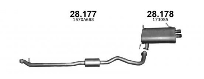 Mittelschalldämpfer IZAWIT 28.177 IZAWIT 28.177 MSD Attrappe MITSUBISHI OUTLANDER 2006 Kosten