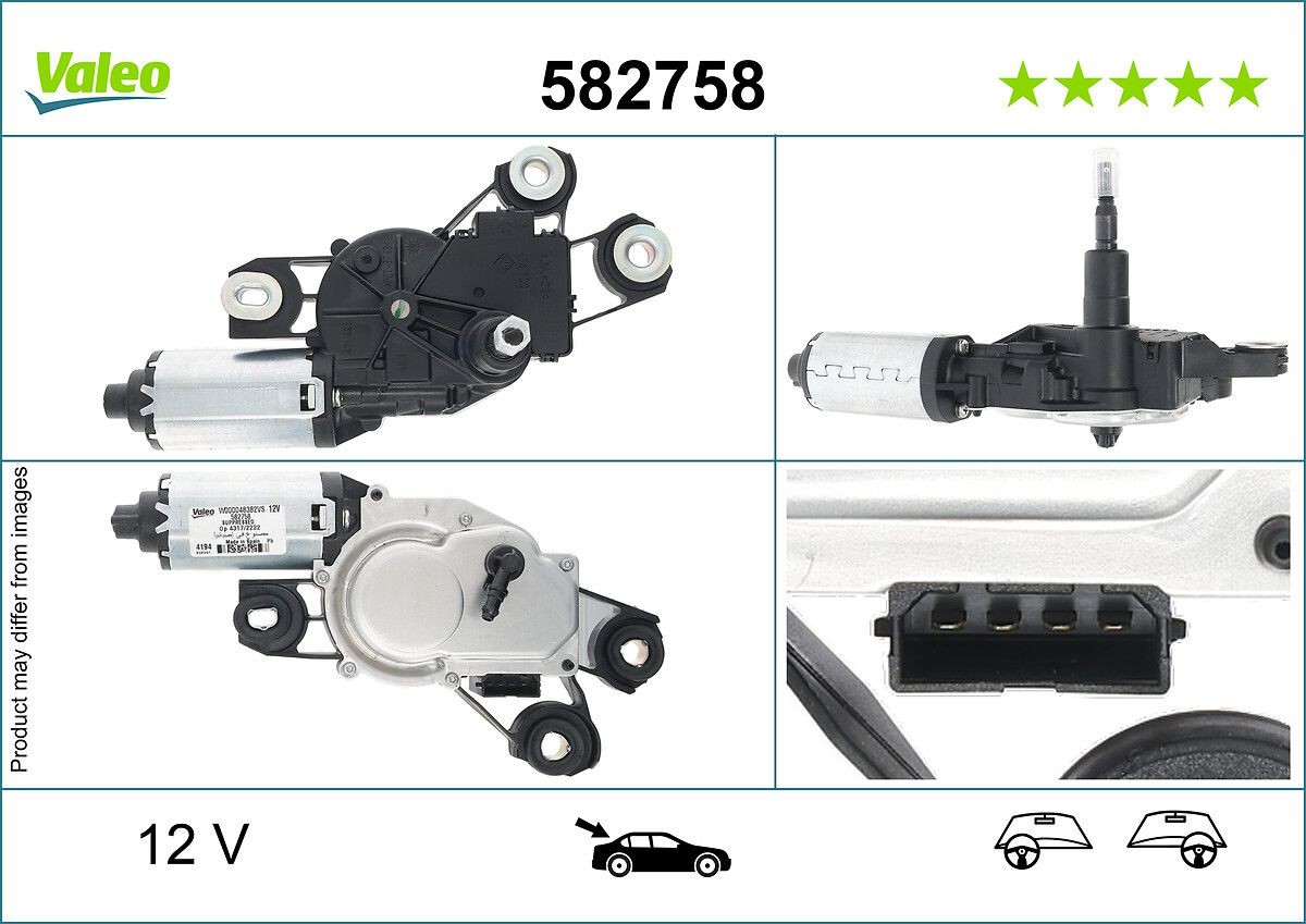 VALEO Motor stieračov 582758 Motorček stieračov VALEO Seat AROSA 582758