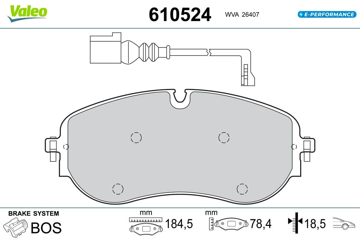 VALEO Remblokken 610524 VALEO 610524 Remblokken VOLKSWAGEN ID.5 (E39) Pro Performance 204 Pk 2023