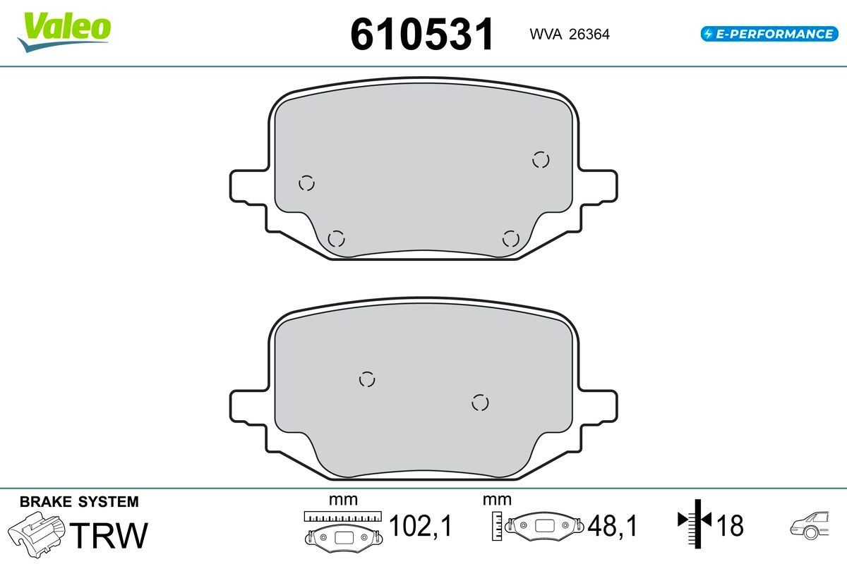 VALEO Piduriklotsid 610531 VALEO 610531 originaal Piduriklotsid Explorer Mk6 (U625) hind