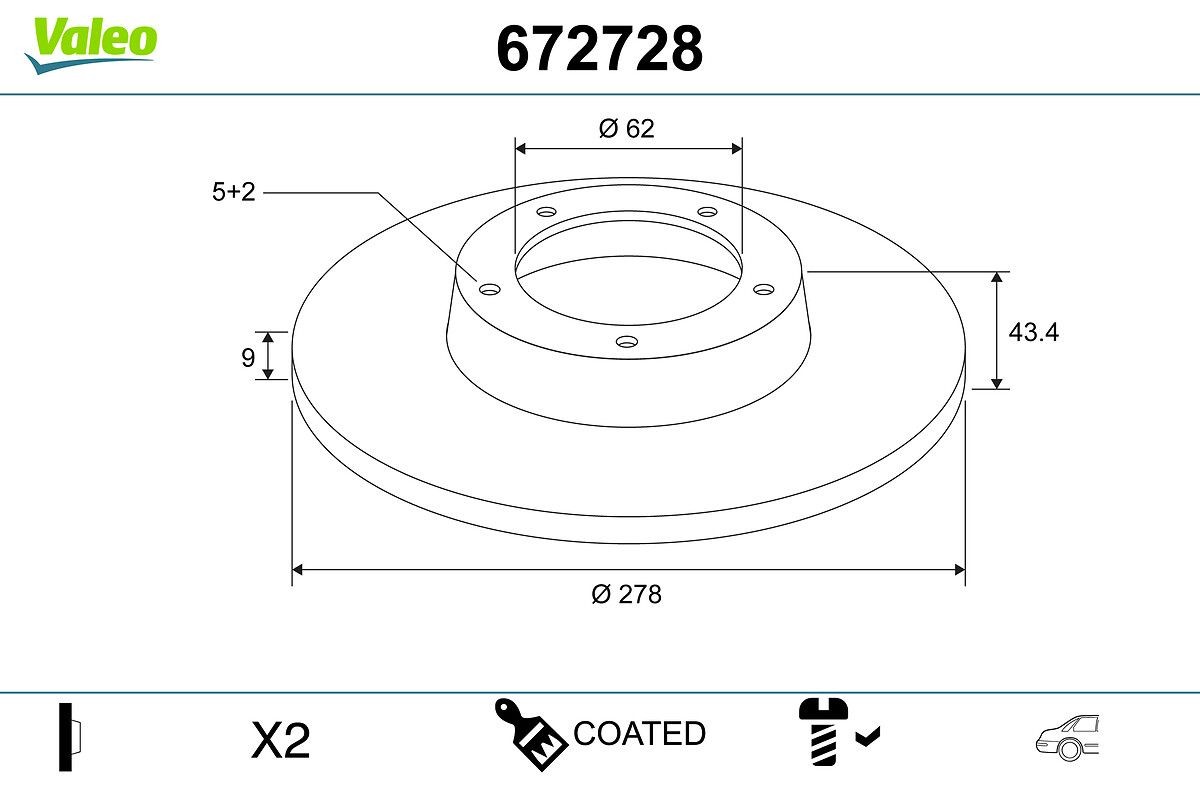 VALEO Bremžu diski 672728 672728 Bremžu disks SUZUKI LIANA VALEO