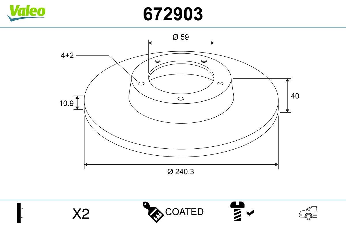 VALEO Disco freno 672903 672903 costo Dischi freno sportivi ALFA ROMEO GIULIETTA VALEO