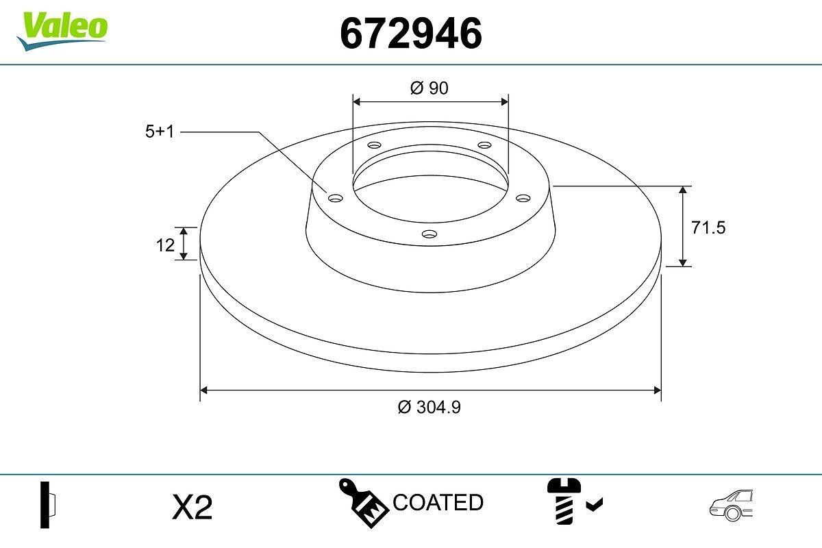 VALEO Disque de frein 672946 Nissan JUKE Disque de frein sport VALEO 672946