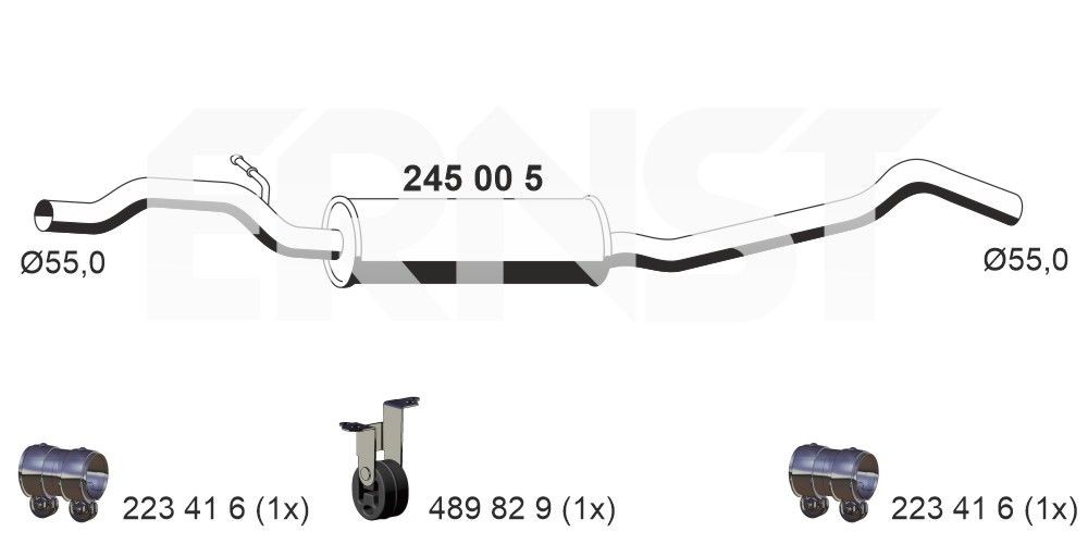 Panela de escape central ERNST 245005 ERNST 245005 Panela de escape central AUDI A5 2017