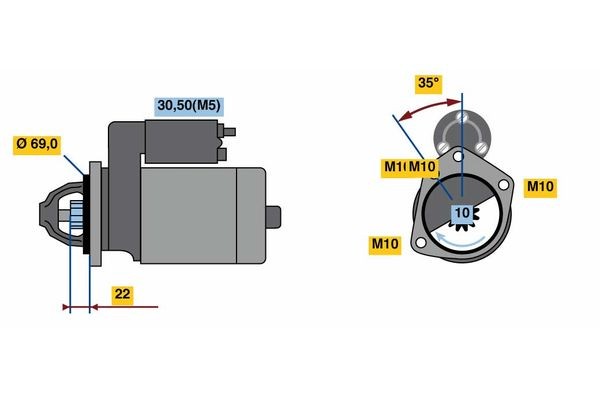Startmotor BOSCH 0 986 023 870 BOSCH 0 986 023 870 Autostarter NISSAN NOTE 2019