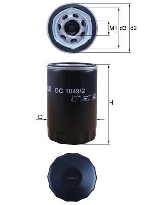 KNECHT Oljefilter OC 1049/2 DAEWOO oljefilter KNECHT OC 1049/2