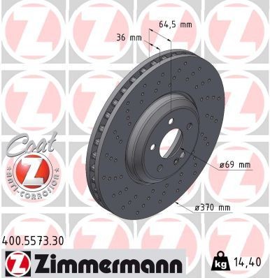 ZIMMERMANN Brake disc 400.5573.30 ZIMMERMANN 400.5573.30 MERCEDES-BENZ C-Class Saloon (W206) brake discs price