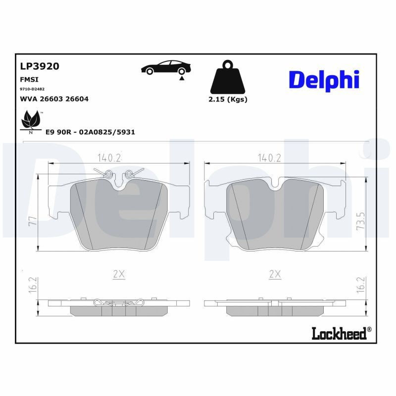 DELPHI Remblokken LP3920 DELPHI LP3920 originele Remblokken 5 Sedan (G60) kosten