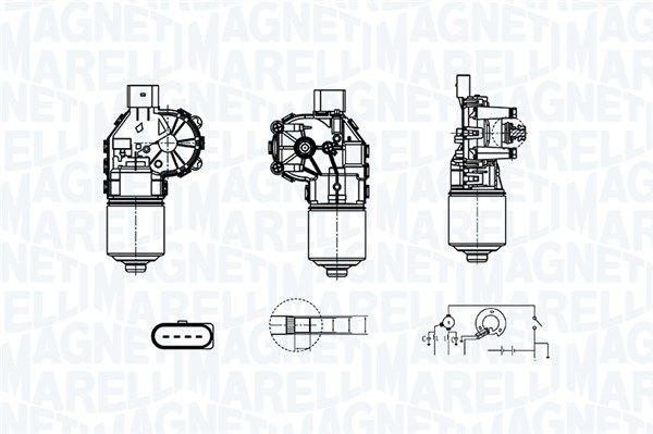 MAGNETI MARELLI Ruitenwissermotor 064380000010 Volkswagen GOLF Ruitenwissermotor MAGNETI MARELLI 064380000010