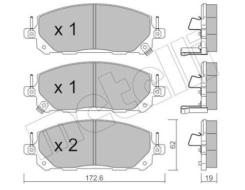 METELLI Bromsbelägg 22-1398-0 METELLI 22-1398-0 Bromsbelägg NISSAN Ariya (FE0) EV 218 hk 2023