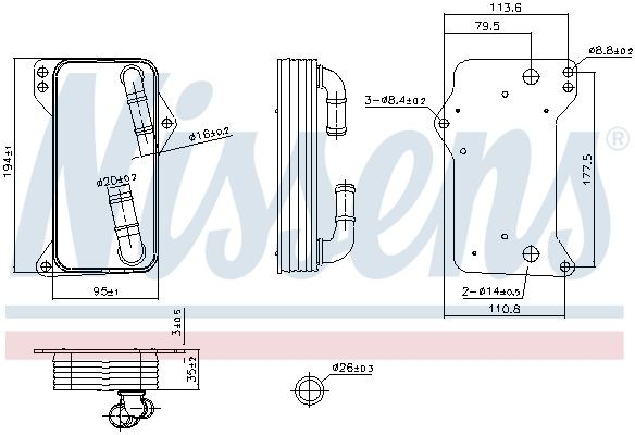 NISSENS Ölkühler, Automatikgetriebe 91505 Getriebeölkühler NISSENS LT 91505 günstig
