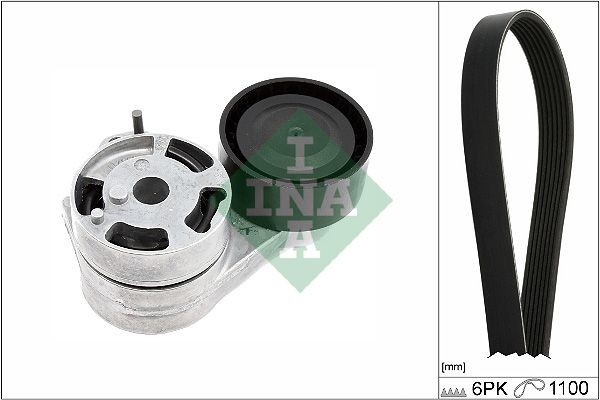 Jogo de correias trapezoidais estriadas INA 529 0576 10 INA 529 0576 10: Kit de correias trapezoidais estriadas Volkswagen GOLF 2024