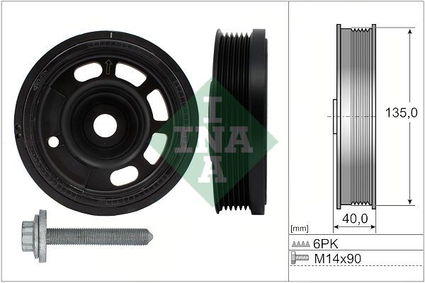 INA Siksnas skriemeļa komplekts, Kloķvārpsta 544 0172 20 Piedziņas skriemelis kloķvārpsta INA Audi Q7 544 0172 20