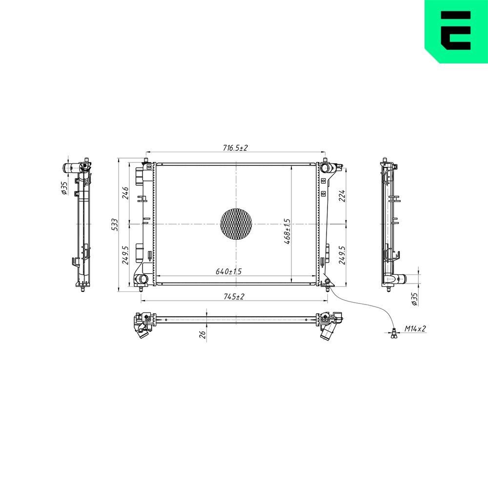 ERA Radiaator, mootorijahutus 673548 Jahutusradiaator ERA Hyundai GETZ 673548