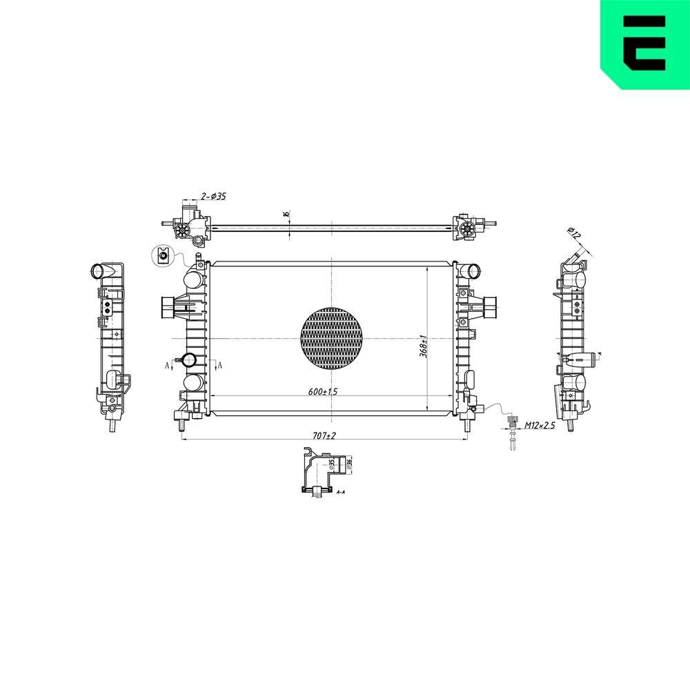 ERA Chladič motora 673552 Chladič motora ERA Opel MOKKA 673552