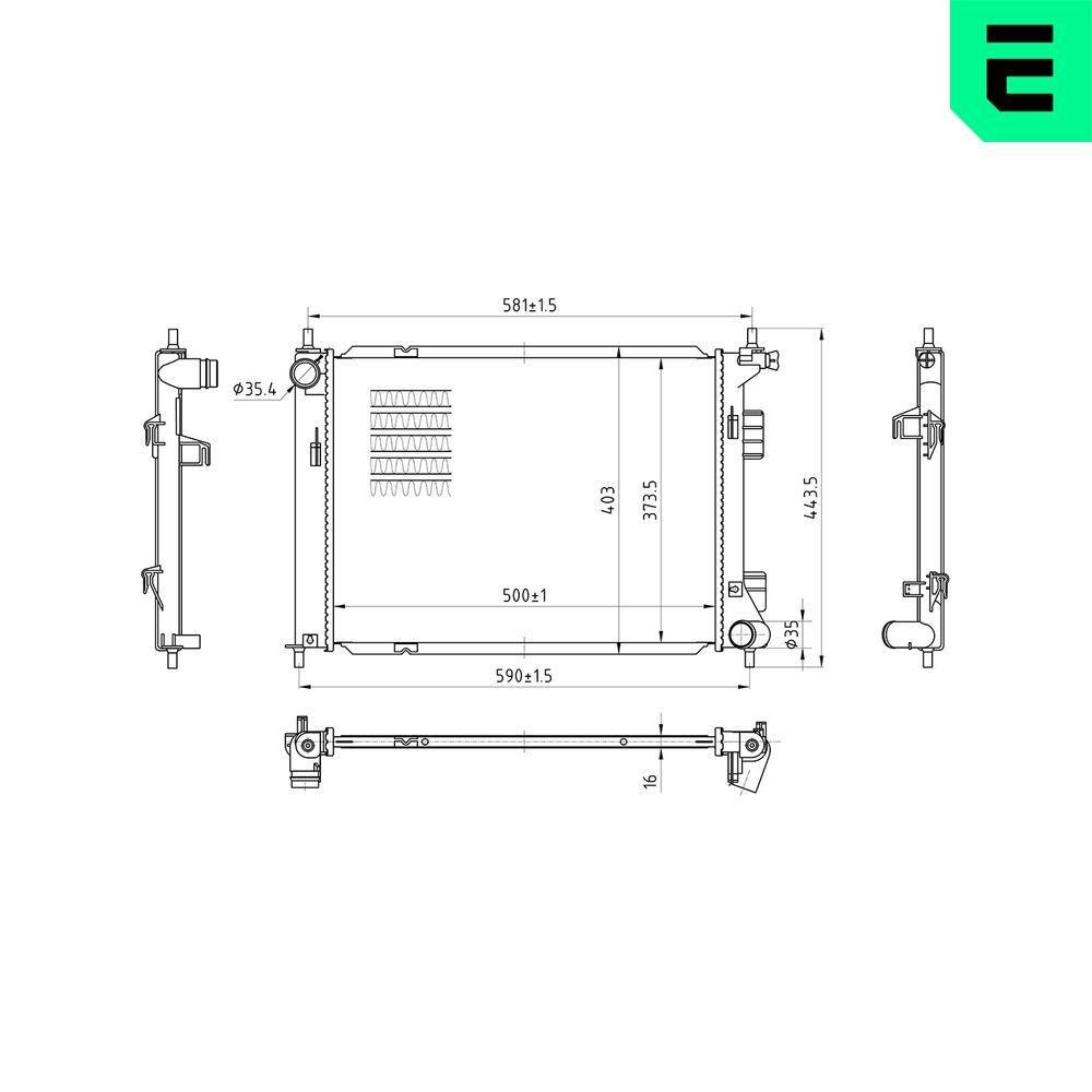 ERA Radiaator, mootorijahutus 673569 Mootori jahutusradiaator ERA Hyundai GETZ 673569