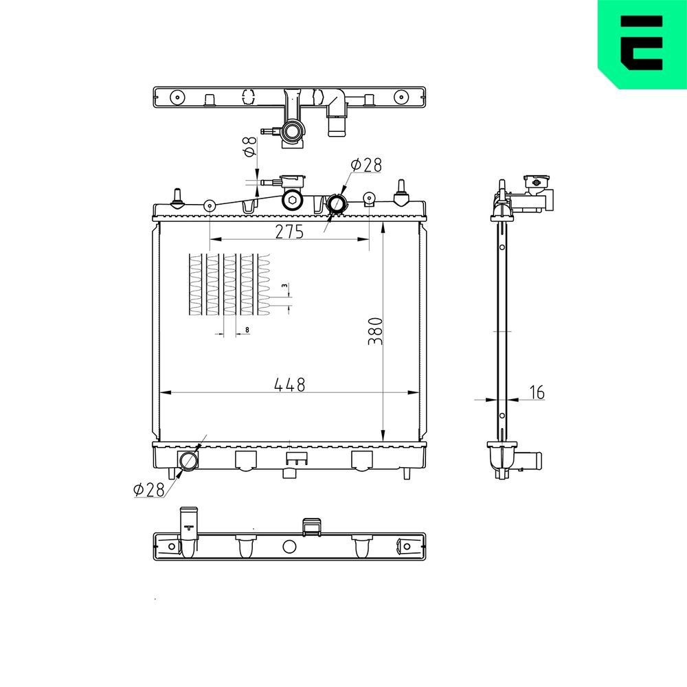 ERA Radiateur 673571 Nissan NAVARA Radiateur van de motor ERA 673571