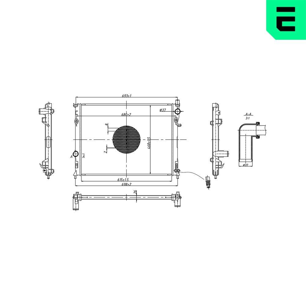 ERA Chladič motora 673573 Chladič motora ERA Dodge GRAND CARAVAN 673573