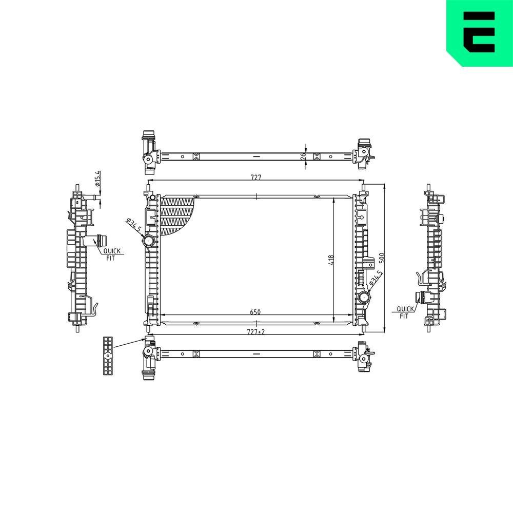 ERA Radiateur 673585 ERA Radiateur, koelvloeistof OPEL 673585