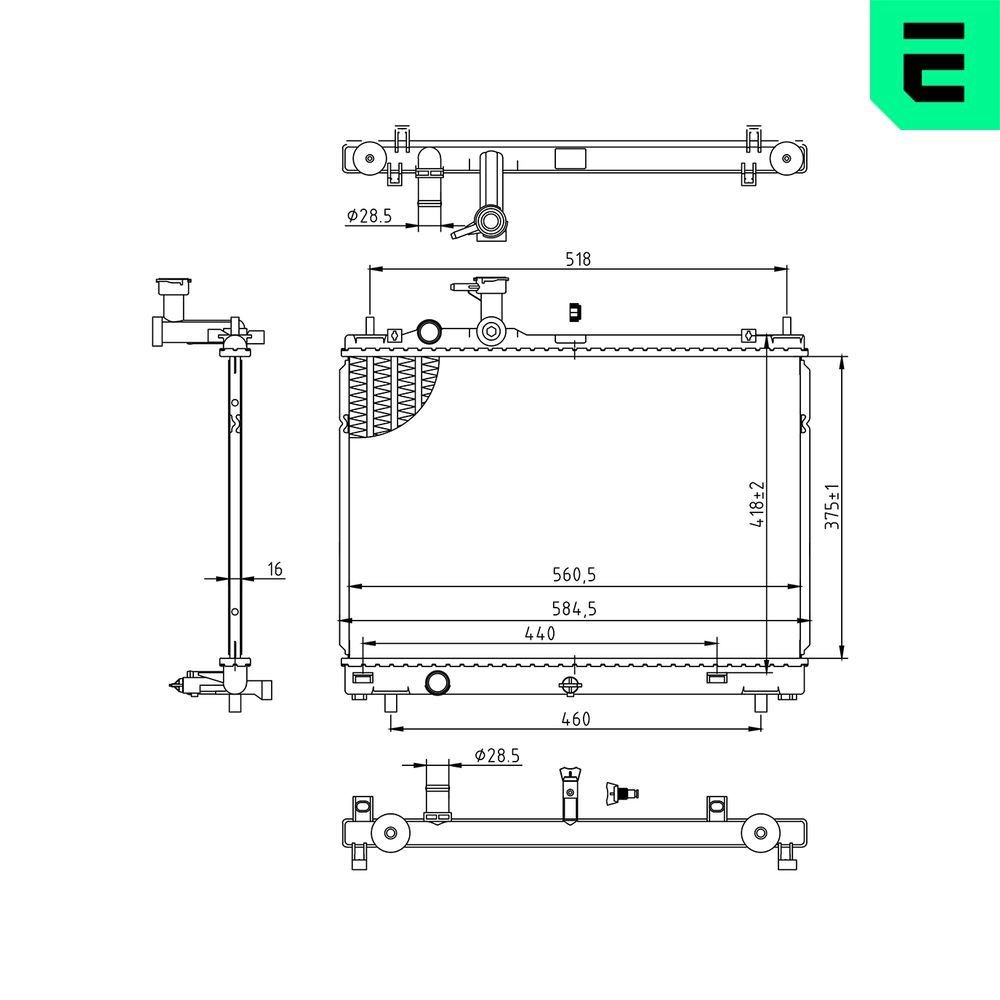ERA Radiateur du moteur 673591 673591 ERA Radiateur liquide de refroidissement Saab pas cher