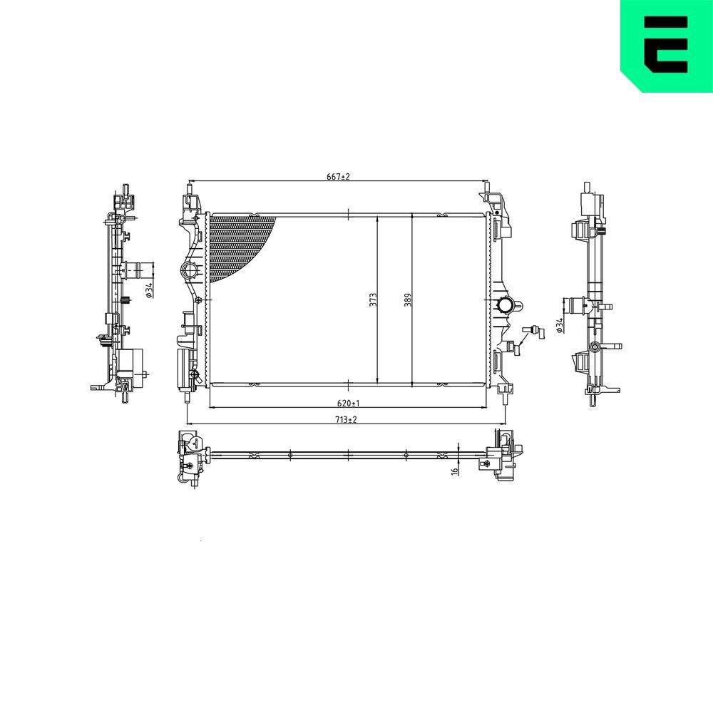 ERA Chladič motora 673593 Chladič motora ERA Opel MOKKA 673593