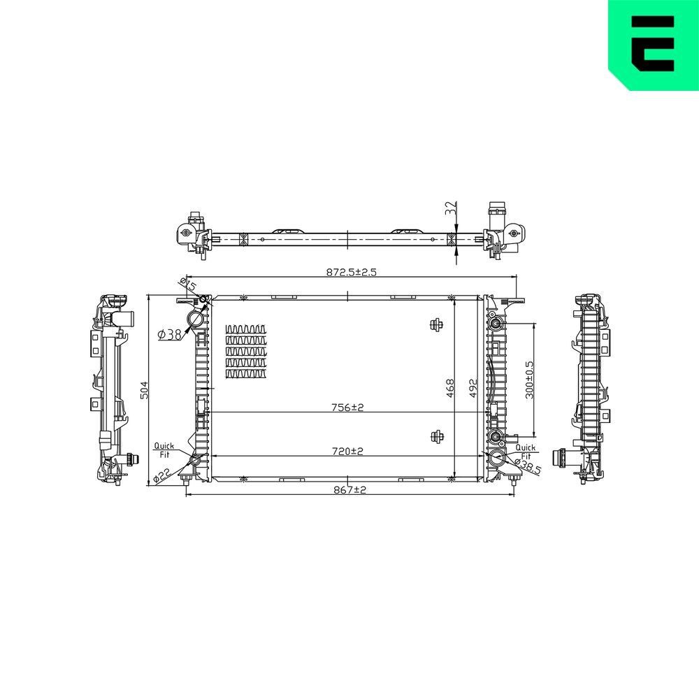 ERA Radiator, motorkjøling 673596 673596 ERA Radiator motor Nissan billige