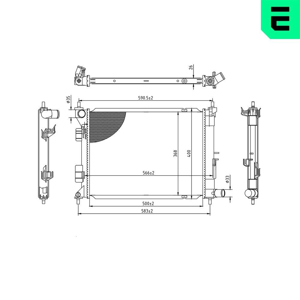 ERA Radiators, Motora dzesēšanas sistēma 673599 673599 Dzesēšanas radiatori ERA MERCEDES-BENZ B Klase