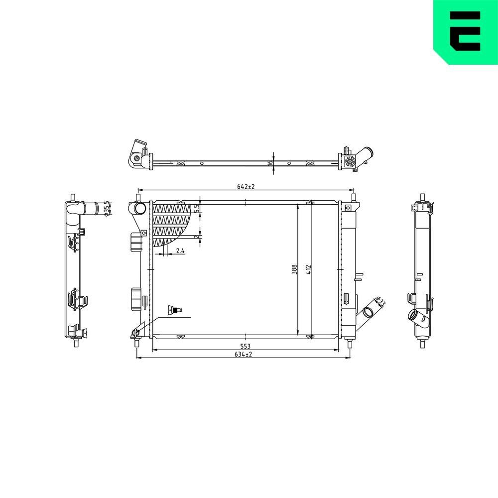 ERA Radiators, Motora dzesēšanas sistēma 673600 ERA Dzesēšanas radiatori HYUNDAI 673600