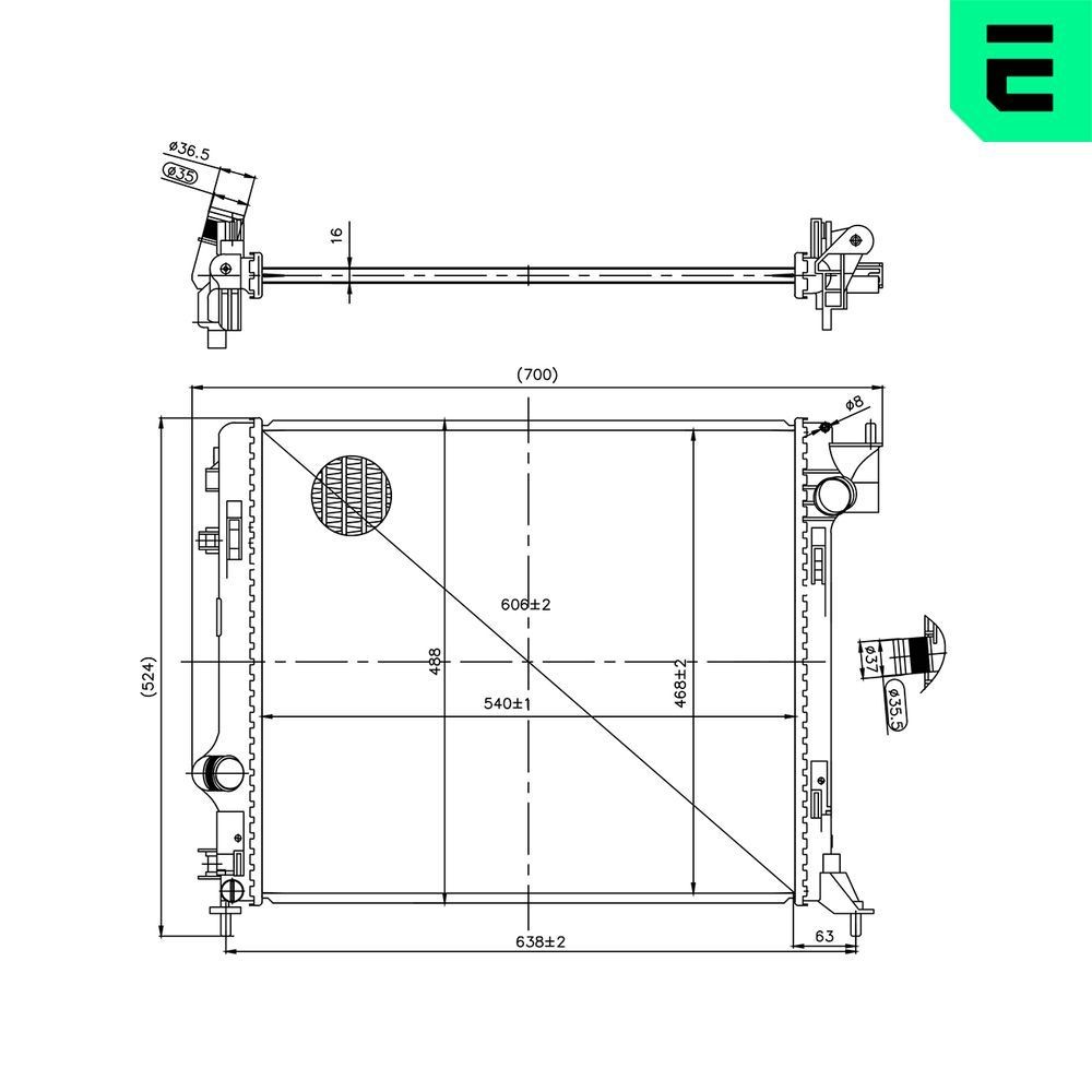 ERA Radiador, arrefecimento do motor 673601 ERA Radiador FORD 673601