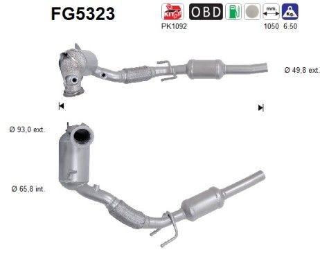 Hiukkassuodatin AS FG5323 AS FG5323: Diesel hiukkassuodatin Seat ATECA 2019