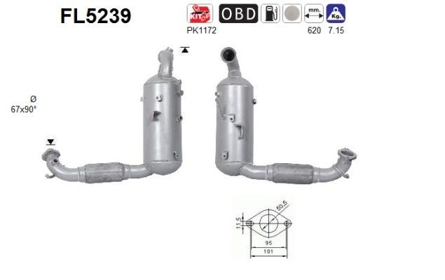Kvēpu filtrs AS FL5239 AS FL5239: Kvēpu filtrs Ford B-MAX 2020